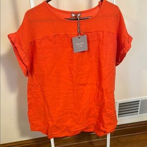Saiph Lab Linen Orange Top - 2X
